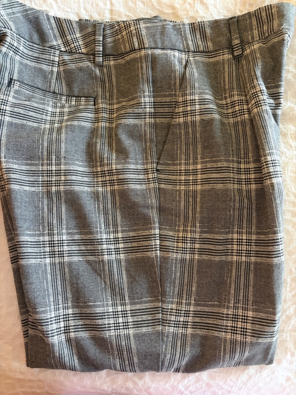Banana Republic Black and White Plaid Pants